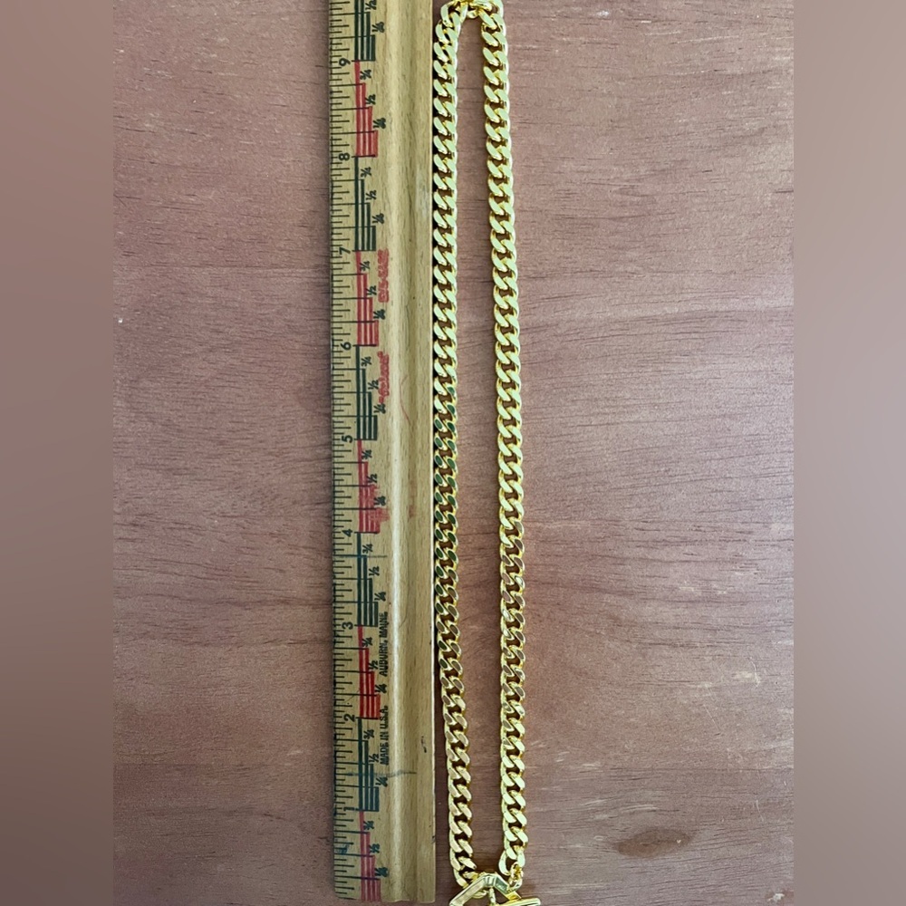 New! Thick Gold Chain Necklace Layering Toggle Clasp Shiny 14k Gold Plated 19” - Picture 3 of 4